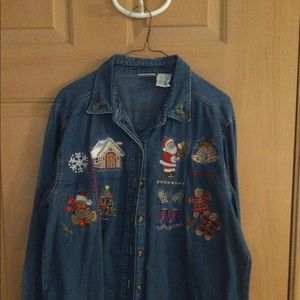 Bobbie Brooks Christmas Denim Top